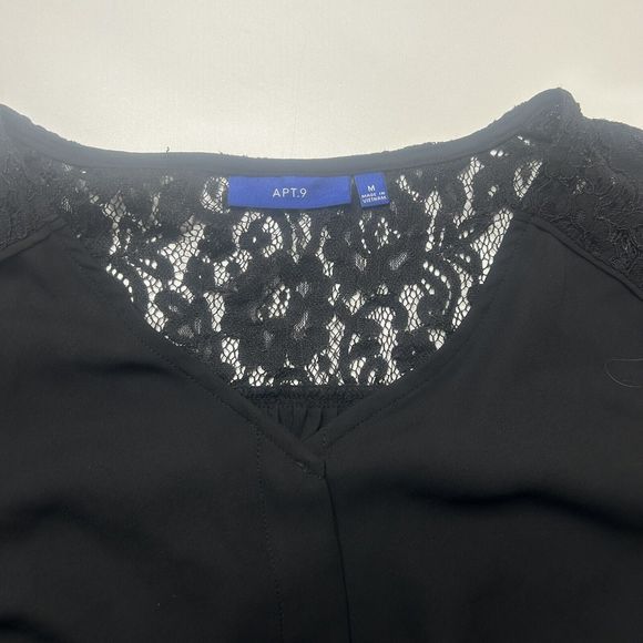Apt 9 M Women’s Black Longsleeve Blouse Top - Picture 2 of 2